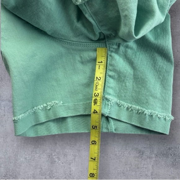 LC Lauren Conrad Stretch Denim Mid-Rise Shorts Mint Green Sz: 6 - Picture 9 of 10